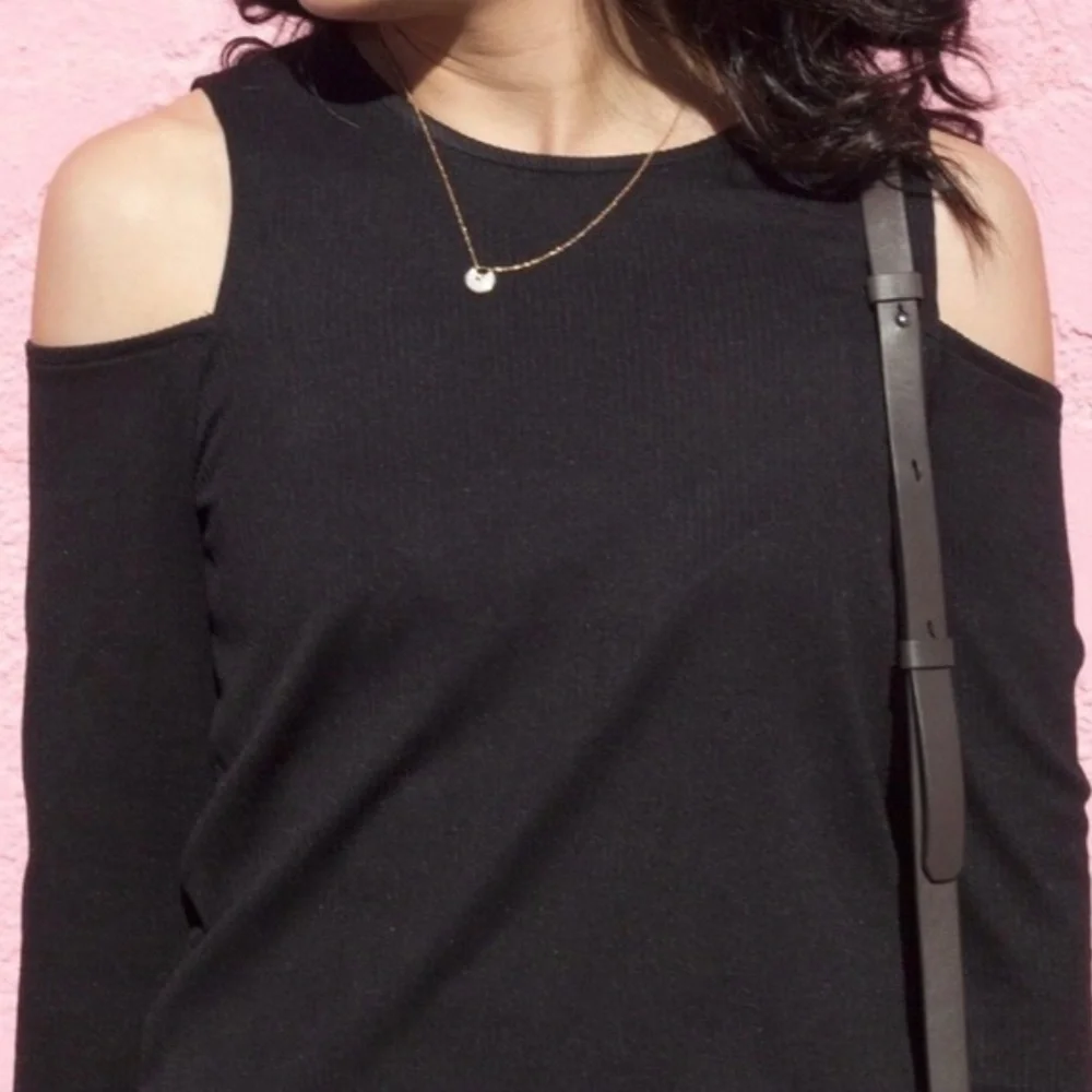 NWT Zara Ribbed W&B Cold Shoulder Dress - Picture 6 of 6